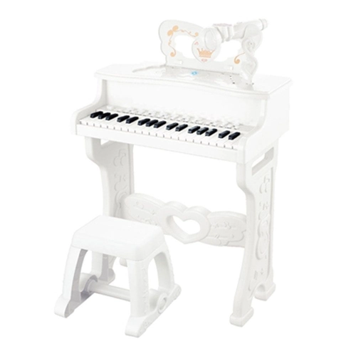 Бяло детско пиано със стол и микрофон 37 клавиша  | P1440802