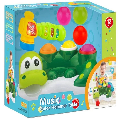 Детска музикална играчка Крокодил с чукче и топки | PAT111