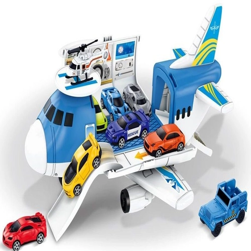 Детска играчка Самолет гараж с 4 Коли и Хеликоптер Jumbo Jet  | PAT118