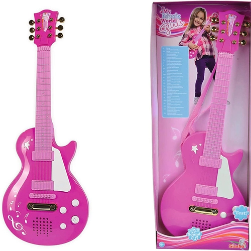 Детска рок китара , розова , 56 см  - 2