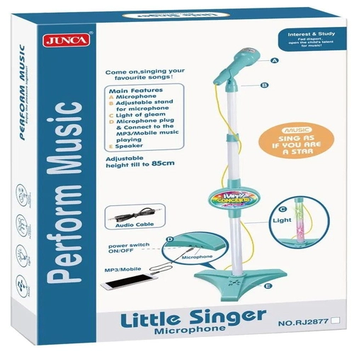 Детски комплект Little Singer Зелен микрофон на стойка | PAT283