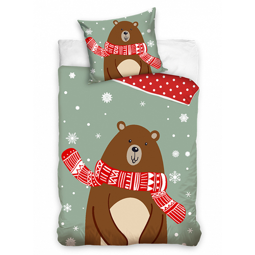 Коледен спален комплект Brown Bear двулицев - 2 части | PAT348