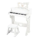 Бяло детско пиано със стол и микрофон 37 клавиша  