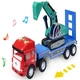 Детски комплект за игра Камион автовоз с верижен багер Power Truck   - 2