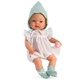 Детска кукла бебе Алекс с бяло боди с бродерии 