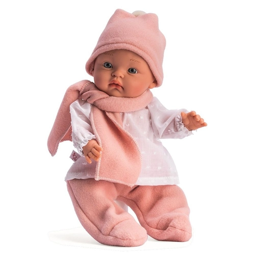 Детска кукла-бебе Алекс с розови ританки, шалче и шапка | PAT434