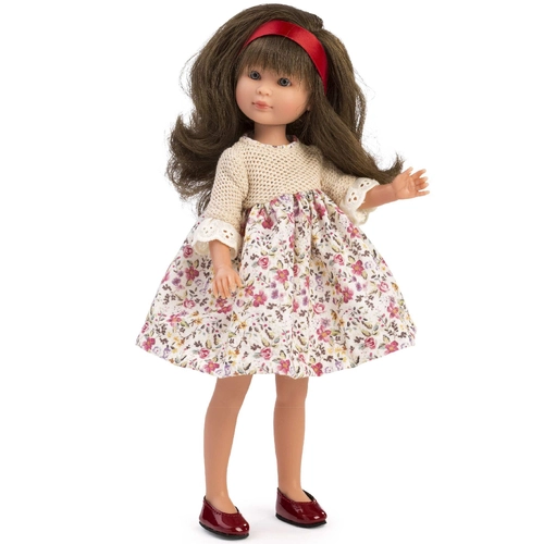 Детска кукла Силия с рокля на цветя 30 см  - 1