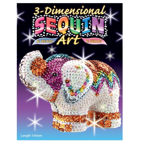 Детски творчески комплект Sequin Art 3D фигурка от пайети Слонче | PAT587