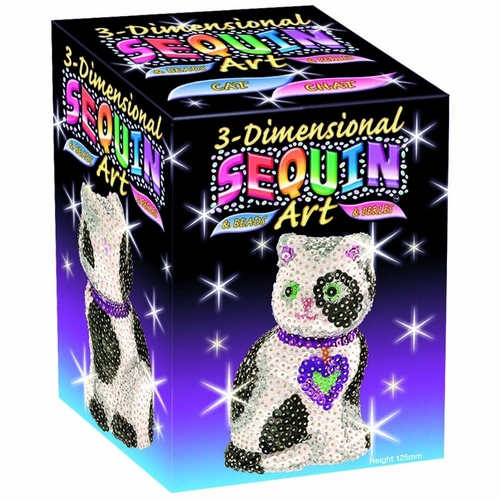 Детски творчески комплект Sequin Art 3D фигурка от пайети Коте | PAT589