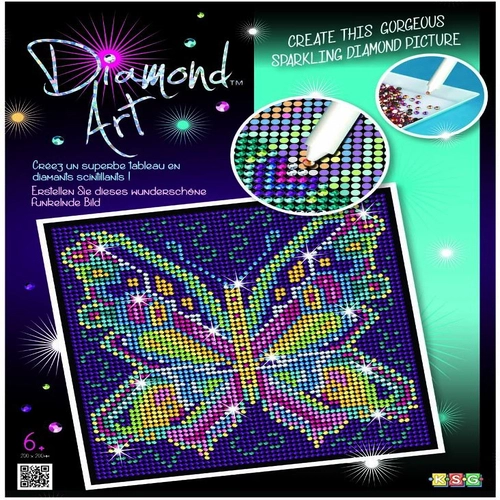Детски творчески комплект Diamond Art Изкуство с диаманти Пеперуда | PAT603