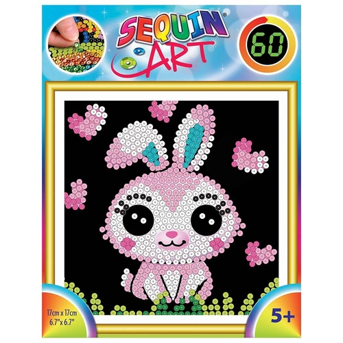 Детски творчески комплект Sequin Art Изкуство с пайети за 60 минути Зайче  - 1