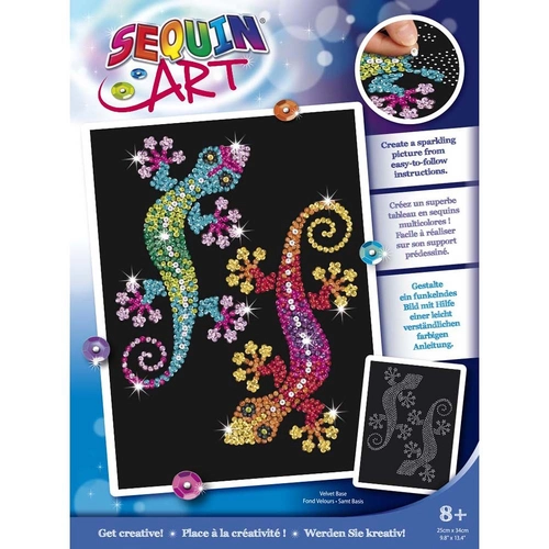 Детски творчески комплект Sequin art Изкуство с пайети Блестящи гущери | PAT620