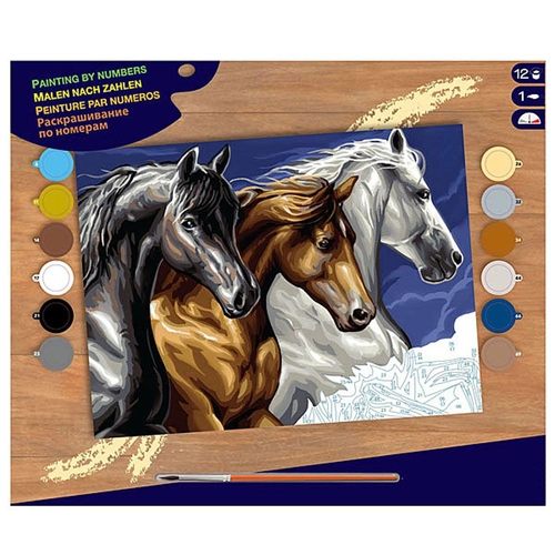 Комплект Sequin Art Рисуване по номера Диви коне голям размер | PAT631
