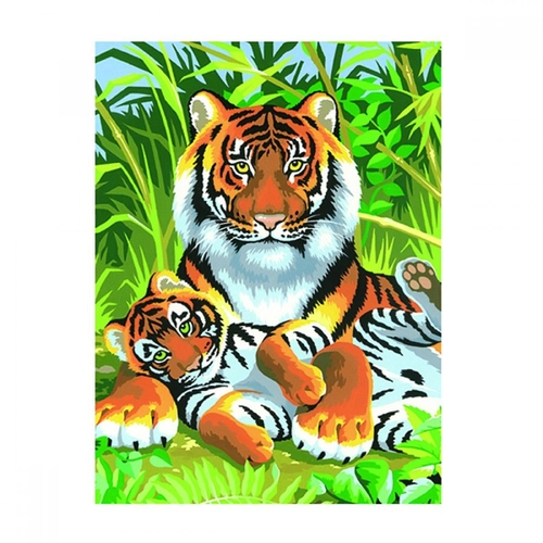 Детски комплект Sequin Art Рисуване по номера с акрилни бои Тигри | PAT644