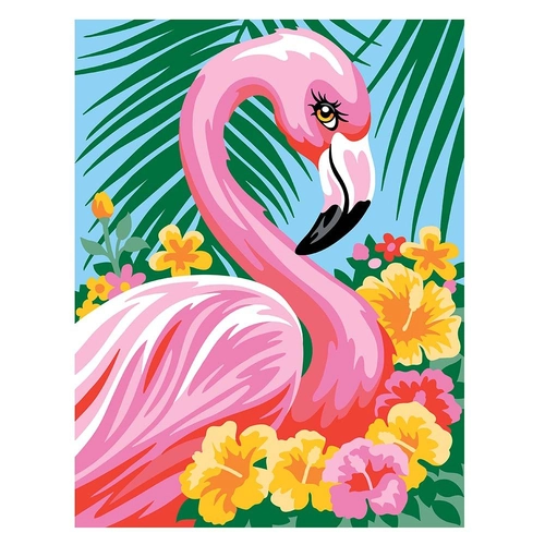 Детски комплект Sequin Art Рисуване по номера с акрилни бои Фламинго | PAT649