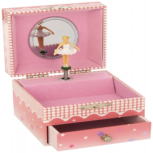 Музикална кутия Балерина, тъмно-розова  - 1