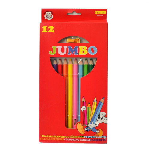Комплект 12 броя детски цветни моливи Джъмбо | PAT810