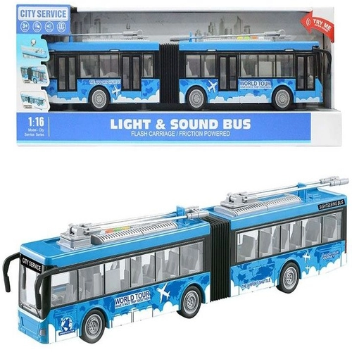 Детска играчка Градски тролейбус с отварящи се врати и реалистични звуци City Service Big Bus  