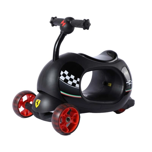 Детска черна тротинетка с родителски контрол Ferrari 4 в 1  | PAT982
