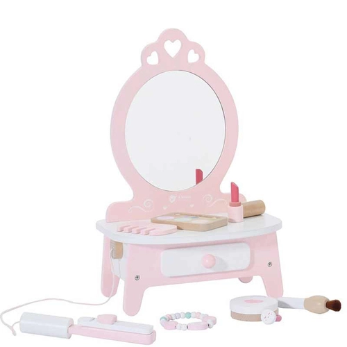 Дървена розова тоалетка за деца | PAT1039