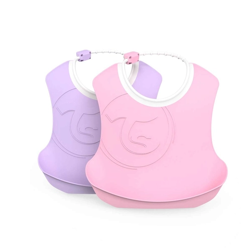 Комплект 2 броя бебешки лигавници в розов и лилав цвят | PAT1097