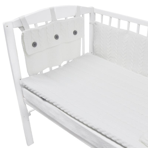 Плетен комплект за бебешко креватче бял | PAT1120