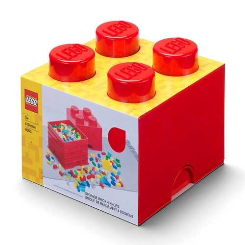 Детски игрален комплект кутия за съхранение Тухличка 4 Червен цвят | PAT1403