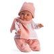 Детска кукла-бебе Алекс с розови ританки, шалче и шапка 