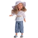 Детска кукла Силия с дънков панталон и лятна шапка  - 1
