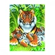 Детски комплект Sequin Art Рисуване по номера с акрилни бои Тигри 