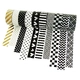 Декоративно тиксо Washi Tape, 8 броя черно-бели и 2 броя металик  - 4