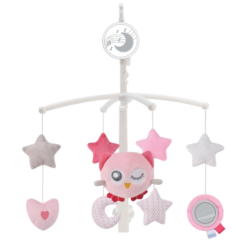 Бебешка розова музикална въртележка за кошара и легло | PAT1711
