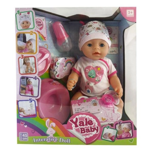 Кукла бебе със 7 функции и 10 аксесоара Розов | PAT1806
