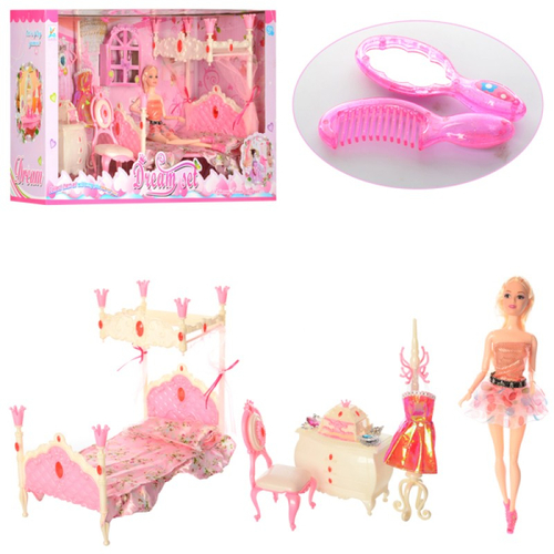 Детски комплект спалня на принцеса с кукла | PAT1833