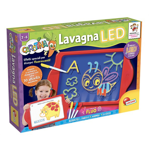 Детска дъска за рисуване Флуоресцентна Carotina LED с шаблони и маркери  | PAT2106