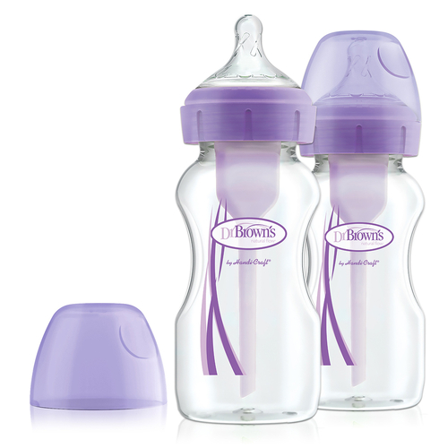 Комплект 2 бр. лилави бебешки шишета Options+ РР 270 мл  | PAT2234