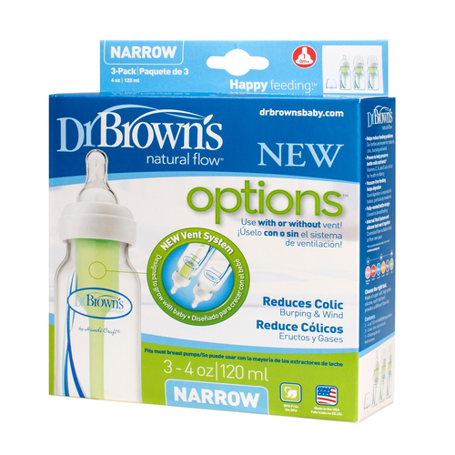 Комплект 3бр. бебешки шишета Narrow-Neck Options 120 ml. | PAT2246