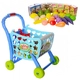 Детска синя музикална количка за пазаруване  - 3