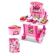 Детска розова количка кухня-куфар  - 1