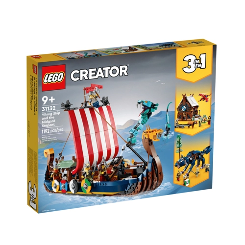 Детски конструктор Creator 3в1 Viking Ship and the Midgard Serpent Викингски кораб и Змията на Мидгард | PAT2457