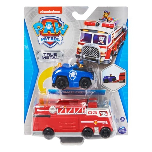 Детски игрален комплект Paw Patrol True Metal 2 превозни средства Chase с превозно средство и пожарна | PAT2572