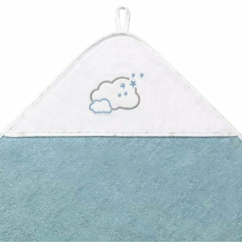 Бебешка хавлия за баня Terry 76/76 облак бяла/синя | PAT2708