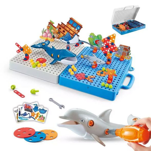 Детска мозайка Морски животни с инструменти | PAT2896