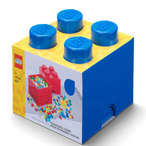 Детски игрален комплект кутия за съхранение Тухличка 4 син цвят | PAT2902