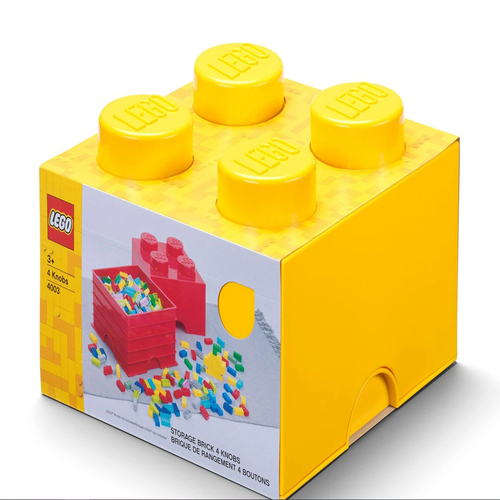 Детски игрален комплект кутия за съхранение Тухличка 4 жълт цвят | PAT2906