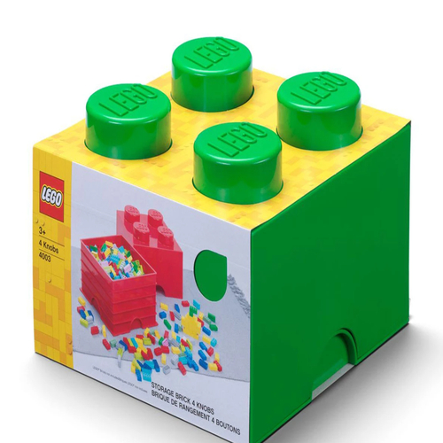 Детски игрален комплект кутия за съхранение Тухличка 4 Тъмно зелен цвят | PAT2907