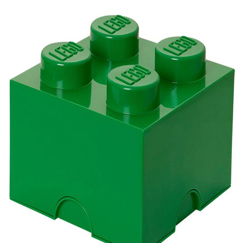 Детски игрален комплект кутия за съхранение Тухличка 4 Тъмно зелен цвят | PAT2907
