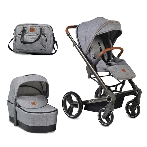 Комбинирана детска количка 2в1 Icon сив | PAT2946