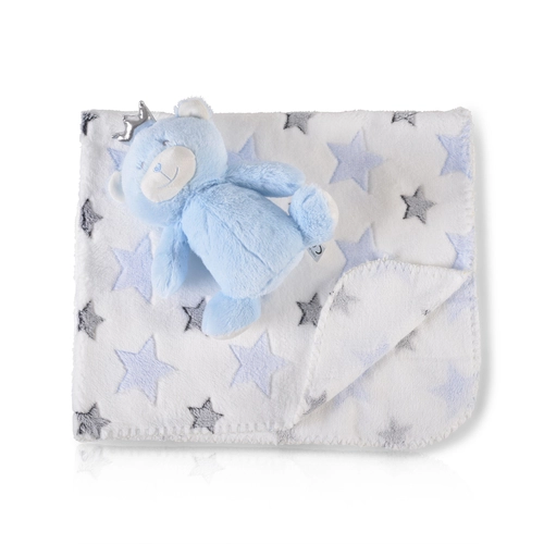 Бебешко одеяло 90/75 cm с играчка Blue Bear | PAT2956