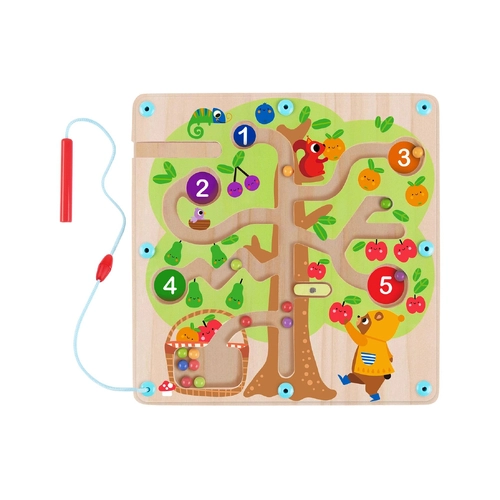 Детски дървен магнитен цветен  лабиринт Дърво | PAT3088